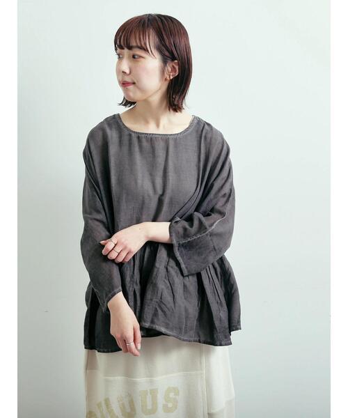 SM2（エスエムツー）の「インドボイルピグメント加工ギャザーブラウス（シャツ/ブラウス・レディース・ピンク/チャコールグレー/ブルー/オレンジ・F）」の17枚目の写真