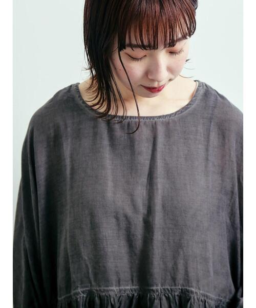 SM2（エスエムツー）の「インドボイルピグメント加工ギャザーブラウス（シャツ/ブラウス・レディース・ピンク/チャコールグレー/ブルー/オレンジ・F）」の16枚目の写真