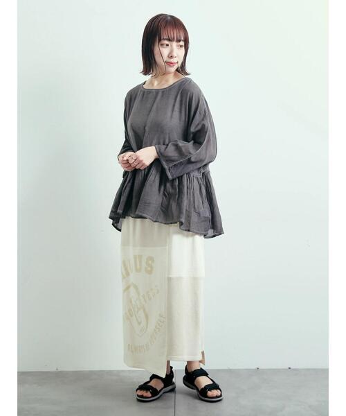 SM2（エスエムツー）の「インドボイルピグメント加工ギャザーブラウス（シャツ/ブラウス・レディース・ピンク/チャコールグレー/ブルー/オレンジ・F）」の14枚目の写真