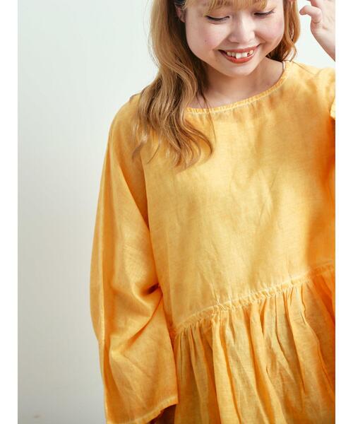 SM2（エスエムツー）の「インドボイルピグメント加工ギャザーブラウス（シャツ/ブラウス・レディース・ピンク/チャコールグレー/ブルー/オレンジ・F）」の13枚目の写真