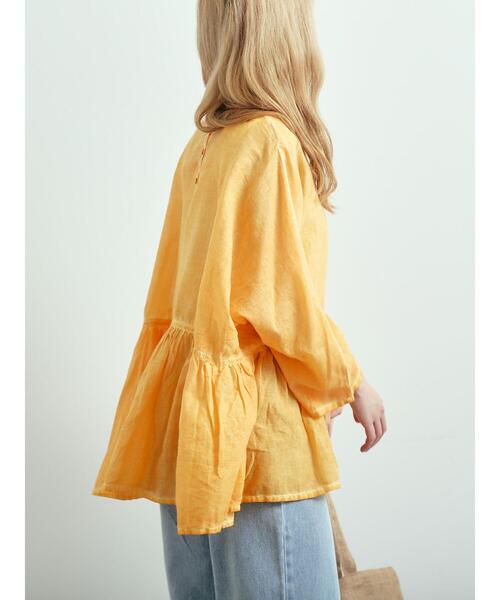 SM2（エスエムツー）の「インドボイルピグメント加工ギャザーブラウス（シャツ/ブラウス・レディース・ピンク/チャコールグレー/ブルー/オレンジ・F）」の11枚目の写真