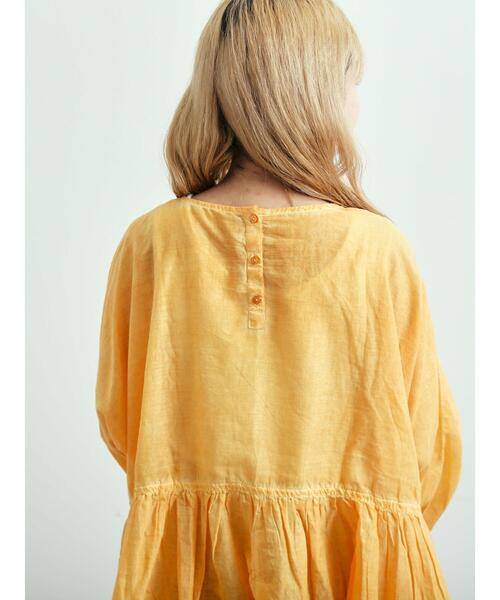 SM2（エスエムツー）の「インドボイルピグメント加工ギャザーブラウス（シャツ/ブラウス・レディース・ピンク/チャコールグレー/ブルー/オレンジ・F）」の9枚目の写真