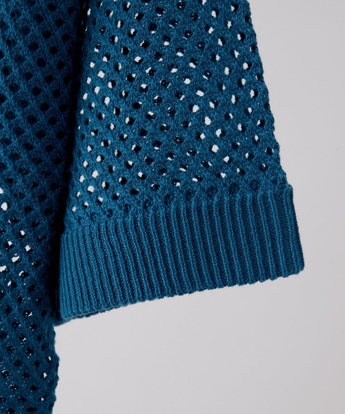 VELNUS】Watermark knitting loose short sleeve stitch summer
