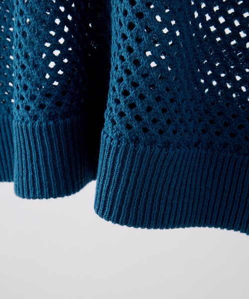 VELNUS(ベルナス)の「【VELNUS】Sheer Knit Loose Short-Sleeve Stitch Summer Knit Shirt/透かし編みルーズ半袖ステッチサマーニットシャツ(シャツ/ブラウス・メンズ・ブラック/ブルー/バーガンディー/グリーン・S/M/L)」の16枚目の写真