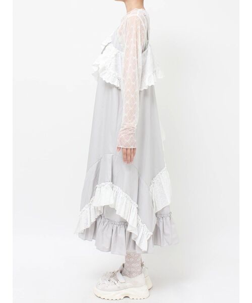 merry jenny（メリージェニー）の「remakishキャミワンピース（ワンピース・レディース・グレー/オフホワイト・FREE）」の5枚目の写真