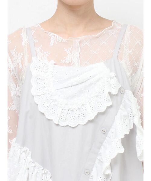 merry jenny（メリージェニー）の「remakishキャミワンピース（ワンピース・レディース・グレー/オフホワイト・FREE）」の7枚目の写真