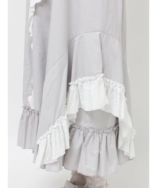 merry jenny（メリージェニー）の「remakishキャミワンピース（ワンピース・レディース・グレー/オフホワイト・FREE）」の9枚目の写真