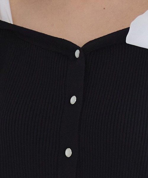 REDYAZEL（レディアゼル）の「ショルダーリボンオフショルニットトップス（カーディガン/ボレロ・レディース・ホワイト/ピンク/ブラック/グリーン・FREE）」の22枚目の写真