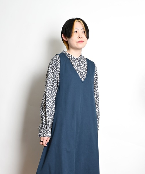 MARAI(マーライ)の「小花柄 ギャザーブラウス 長袖 フェミニン(シャツ/ブラウス・レディース・グレー/ブルー/ベージュ/ライトグレー・FREE)」の16枚目の写真