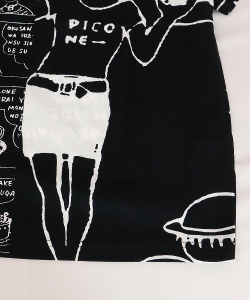 STUDIO PICONE(スタジオピッコーネ)の「コットン100%プリント柄プルオーバー(Tシャツ/カットソー・レディース・ホワイト/ブラック・LL/M/L)」の5枚目の写真