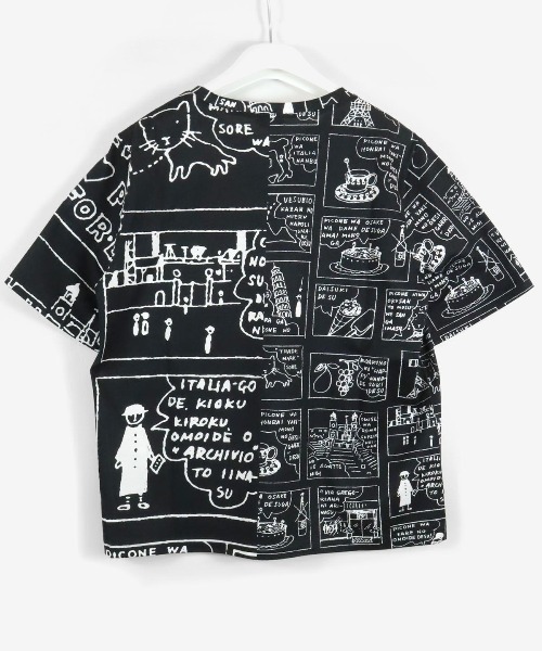 STUDIO PICONE(スタジオピッコーネ)の「コットン100%プリント柄プルオーバー(Tシャツ/カットソー・レディース・ホワイト/ブラック・LL/M/L)」の3枚目の写真