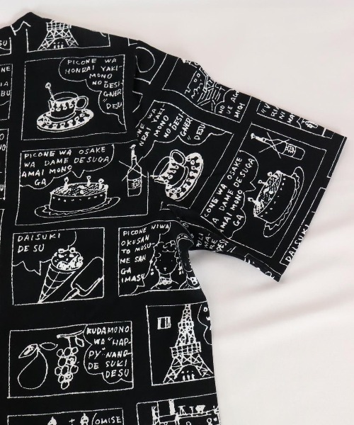 STUDIO PICONE(スタジオピッコーネ)の「コットン100%プリント柄プルオーバー(Tシャツ/カットソー・レディース・ホワイト/ブラック・LL/M/L)」の8枚目の写真