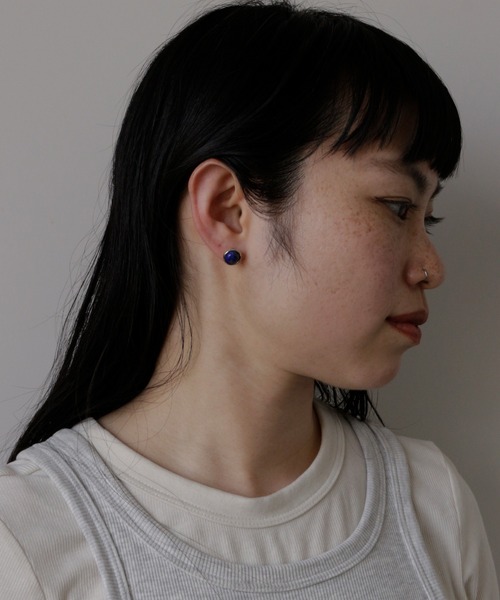whoseA(フーシー)の「【silver925】RoundgemstonePierce/ラウンドジェムストーンピアス(ピアス(両耳用)・レディース・マルチ/アイボリー/ブルー・FREE)」の7枚目の写真