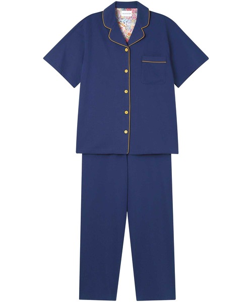 une nana cool(ウンナナクール)の「23色展開!【綿100%】40ハイゲージ天竺半袖パジャマ MADE WITH LIBERTY FABRIC(ルームウェア/パジャマ・レディース・ブルー/クリーム/グレー/ブラック/ブルーグレー/アイボリー/エメラルド/オリーブ/ベビーピンク/サックスブルー/グリーン/ダークネイビー/ライトグレー/ライトグリーン/ピンク/レッド/ホワイト/マスタード/ダークグレー/ネイビー/オレンジ/レッドパープル/イエロー・M/L)」の14枚目の写真