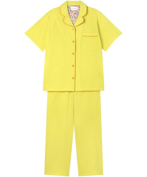 une nana cool(ウンナナクール)の「23色展開!【綿100%】40ハイゲージ天竺半袖パジャマ MADE WITH LIBERTY FABRIC(ルームウェア/パジャマ・レディース・ブルー/クリーム/グレー/ブラック/ブルーグレー/アイボリー/エメラルド/オリーブ/ベビーピンク/サックスブルー/グリーン/ダークネイビー/ライトグレー/ライトグリーン/ピンク/レッド/ホワイト/マスタード/ダークグレー/ネイビー/オレンジ/レッドパープル/イエロー・M/L)」の19枚目の写真