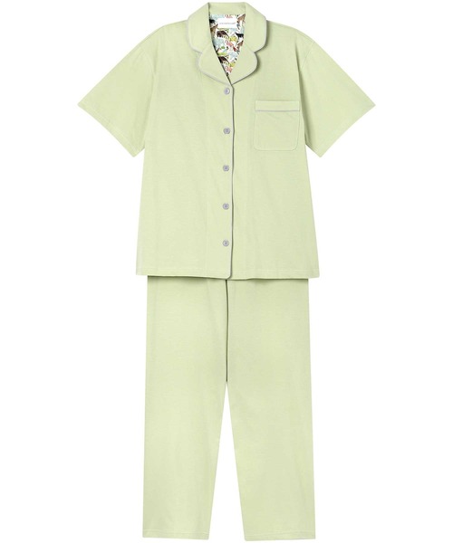 une nana cool(ウンナナクール)の「23色展開!【綿100%】40ハイゲージ天竺半袖パジャマ MADE WITH LIBERTY FABRIC(ルームウェア/パジャマ・レディース・ブルー/クリーム/グレー/ブラック/ブルーグレー/アイボリー/エメラルド/オリーブ/ベビーピンク/サックスブルー/グリーン/ダークネイビー/ライトグレー/ライトグリーン/ピンク/レッド/ホワイト/マスタード/ダークグレー/ネイビー/オレンジ/レッドパープル/イエロー・M/L)」の12枚目の写真