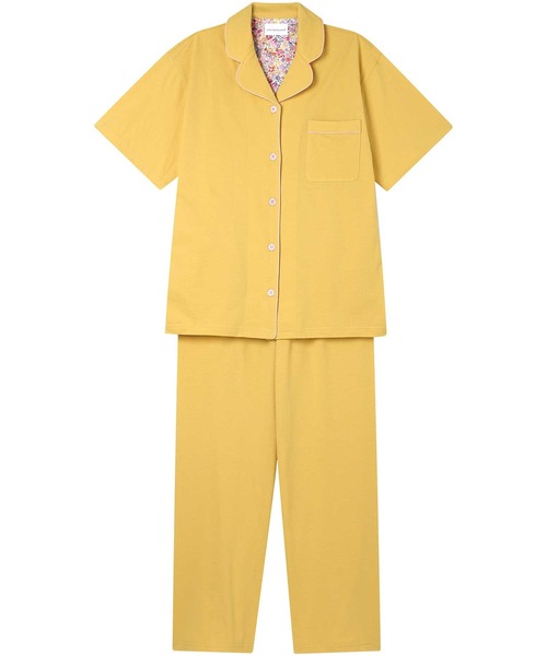une nana cool(ウンナナクール)の「23色展開!【綿100%】40ハイゲージ天竺半袖パジャマ MADE WITH LIBERTY FABRIC(ルームウェア/パジャマ・レディース・ブルー/クリーム/グレー/ブラック/ブルーグレー/アイボリー/エメラルド/オリーブ/ベビーピンク/サックスブルー/グリーン/ダークネイビー/ライトグレー/ライトグリーン/ピンク/レッド/ホワイト/マスタード/ダークグレー/ネイビー/オレンジ/レッドパープル/イエロー・M/L)」の9枚目の写真