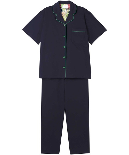 une nana cool(ウンナナクール)の「23色展開!【綿100%】40ハイゲージ天竺半袖パジャマ MADE WITH LIBERTY FABRIC(ルームウェア/パジャマ・レディース・ブルー/クリーム/グレー/ブラック/ブルーグレー/アイボリー/エメラルド/オリーブ/ベビーピンク/サックスブルー/グリーン/ダークネイビー/ライトグレー/ライトグリーン/ピンク/レッド/ホワイト/マスタード/ダークグレー/ネイビー/オレンジ/レッドパープル/イエロー・M/L)」の4枚目の写真