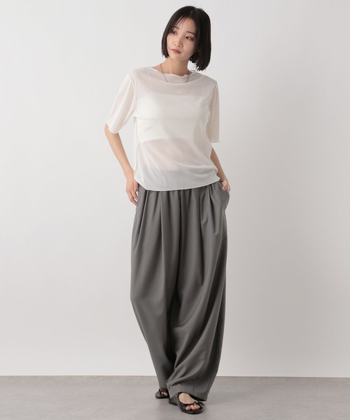 LOWRYS FARM(ローリーズファーム)の「シアーメローSS 496443(Tシャツ/カットソー・レディース・ブラック/アイボリー/パープル・FREE)」の18枚目の写真