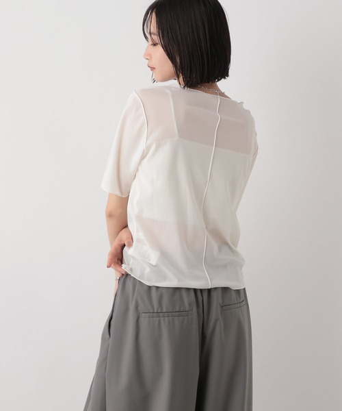 LOWRYS FARM(ローリーズファーム)の「シアーメローSS 496443(Tシャツ/カットソー・レディース・ブラック/アイボリー/パープル・FREE)」の20枚目の写真