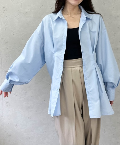 Per sist ence(パーシエンス)の「ブロードウエストタックシャツ(シャツ/ブラウス・レディース・ピンク/オフホワイト/チャコールグレー/ブルー・ONE SIZE)」の16枚目の写真
