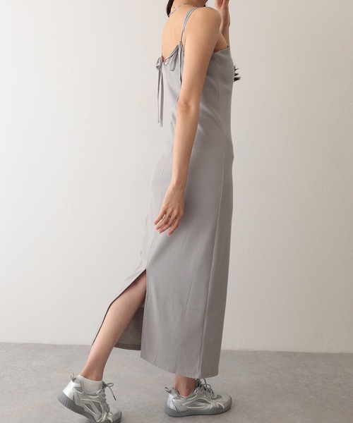 Lace Ladies(レースレディース)の「コットン バックスリット リブ キャミソール ロング ワンピース(ワンピース・レディース・グレイッシュベージュ/ブラック/グレー・FREE/S)」の18枚目の写真