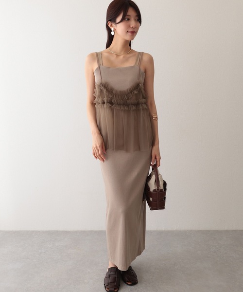 Lace Ladies(レースレディース)の「コットン バックスリット リブ キャミソール ロング ワンピース(ワンピース・レディース・グレイッシュベージュ/ブラック/グレー・FREE/S)」の19枚目の写真