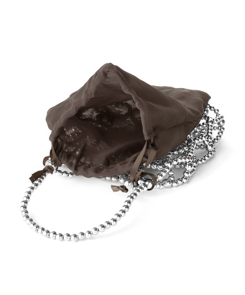 ANEMONE（アネモネ）の「ビーズ編み巾着2WAYバッグ（ショルダーバッグ・レディース・クリア/ホワイト系その他2/シルバー・FREE）」の9枚目の写真