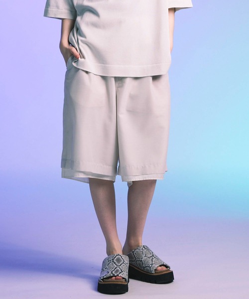 UNISEX》Layered Sheer Prime-Wide Shorts/レイヤードシアープライム