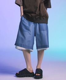 《UNISEX》Layered Sheer Prime-Wide Shorts/レイヤードシアープライムワイドショーツ【MAISON SPECIAL/メゾンスペシャル】