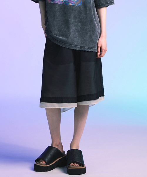 MAISON SPECIAL(メゾンスペシャル)の「《UNISEX》Layered Sheer Prime-Wide Shorts/レイヤードシアープライムワイドショーツ【MAISON SPECIAL/メゾンスペシャル】(その他パンツ・メンズ・オフホワイト/ブルー/ブラック・0/1)」の3枚目の写真