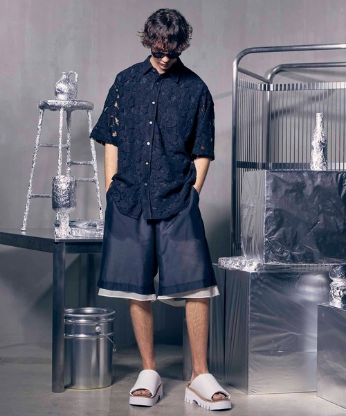 MAISON SPECIAL(メゾンスペシャル)の「《UNISEX》Layered Sheer Prime-Wide Shorts/レイヤードシアープライムワイドショーツ【MAISON SPECIAL/メゾンスペシャル】(その他パンツ・メンズ・オフホワイト/ブルー/ブラック・0/1)」の7枚目の写真