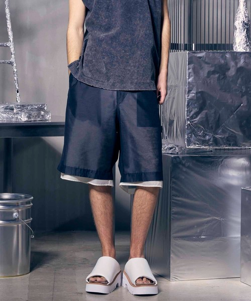 MAISON SPECIAL(メゾンスペシャル)の「《UNISEX》Layered Sheer Prime-Wide Shorts/レイヤードシアープライムワイドショーツ【MAISON SPECIAL/メゾンスペシャル】(その他パンツ・メンズ・オフホワイト/ブルー/ブラック・0/1)」の11枚目の写真