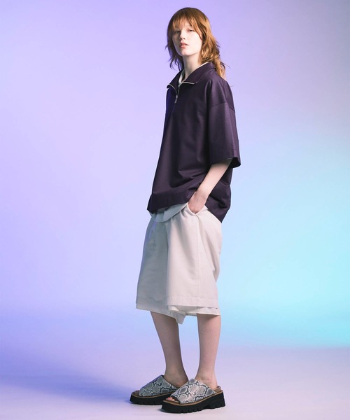 トト_【MAISON SPECIAL】レイヤードパンツ UNISEX》Layered Sheer Prime-Wide Shorts/レイヤードシアープライム