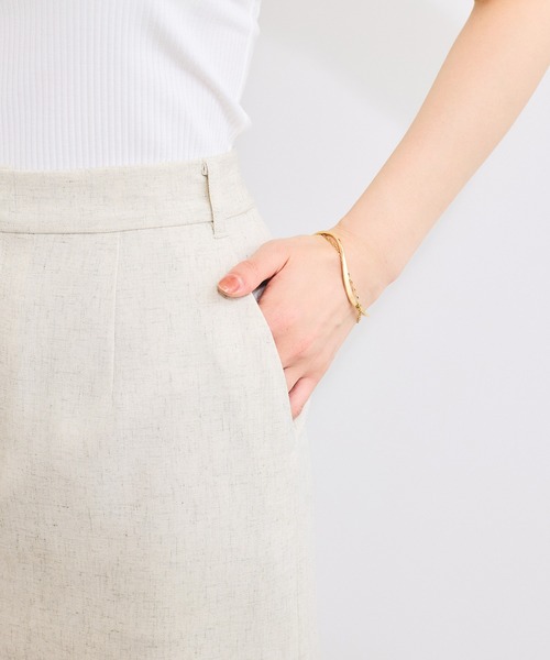 VIS（ビス）の「【セットアップ対応】Iラインスリットスカート（スカート・レディース・チャコールグレー/オフホワイト・M/S）」の17枚目の写真