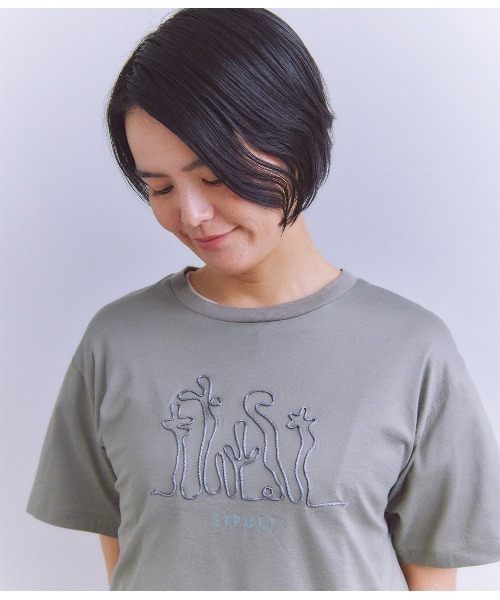tシャツ Mercerization Jersey Flowerコード刺繍Tシャツ レディース Mercerization Jersey Flowerコード刺繍Tシャツ（Tシャツ