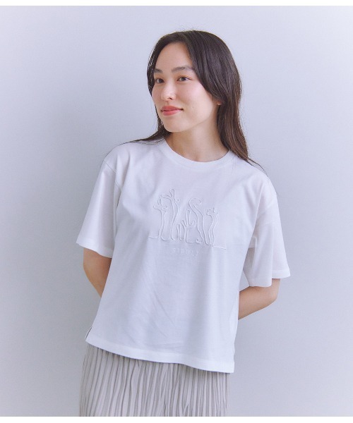 tシャツ Mercerization Jersey Flowerコード刺繍Tシャツ レディース Mercerization Jersey Flowerコード刺繍Tシャツ（Tシャツ