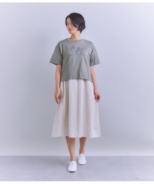 tシャツ Mercerization Jersey Flowerコード刺繍Tシャツ レディース Mercerization Jersey Flowerコード刺繍Tシャツ（Tシャツ
