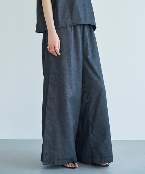 『mame』 マメ (1) ワイドパンツ スラックス レディース】Acetate Polyester High Waisted Center Creased