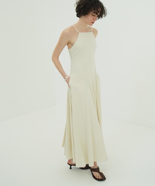 CLANE（クラネ）の「FLARE CAMI ONEPIECE（ワンピース・レディース・ブラック/アイボリー/ブルー・1/2/0）」の6枚目の写真