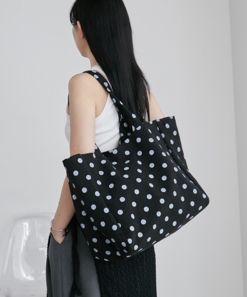 ドット柄BIGトート/大容量/旅行/お買い物にも（トートバッグ）｜Aunt