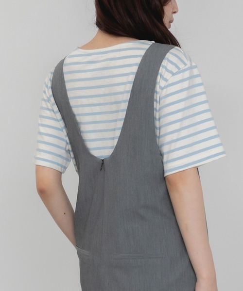 HEILIS(ヘイリス)の「半袖ボーダーTシャツ/夏服 春服 韓国 ボーダー フレンチ ガーリー トラッド カジュアル ネイビー レッド ブルー ノームコア 半袖 トップス カットソー Tシャツ レイヤード ベーシック シンプル 半袖 水色 赤(Tシャツ/カットソー・レディース・ネイビー/レッド/ライトブルー・FREE)」の17枚目の写真