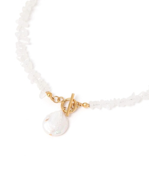 Elura（エルーラ）の「カラーストーンパール付きネックレス/571156（ネックレス・レディース・ブルー/ホワイト・ONE SIZE）」の2枚目の写真