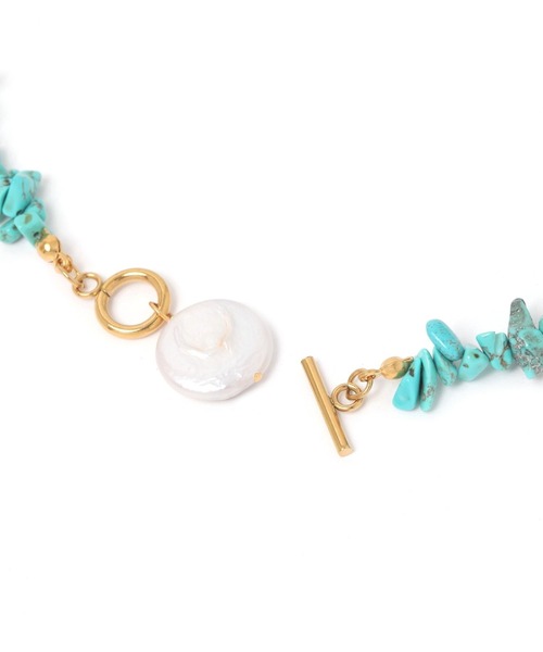 Elura（エルーラ）の「カラーストーンパール付きネックレス/571156（ネックレス・レディース・ブルー/ホワイト・ONE SIZE）」の4枚目の写真