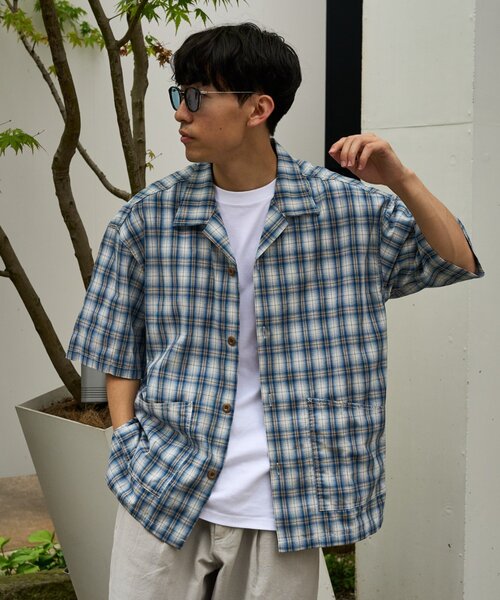 CIAOPANIC TYPY（チャオパニックティピー）の「【ユニセックスで着れる】コットンリネンカバーオールシャツ（シャツ/ブラウス・メンズ・ブラック/ブルー/ベージュ/ネイビー・LARGE/MEDIUM）」の17枚目の写真