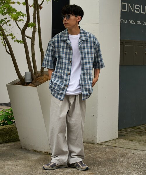 CIAOPANIC TYPY（チャオパニックティピー）の「【ユニセックスで着れる】コットンリネンカバーオールシャツ（シャツ/ブラウス・メンズ・ブラック/ブルー/ベージュ/ネイビー・LARGE/MEDIUM）」の20枚目の写真