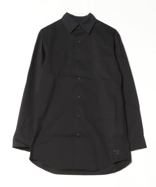 【ワイズ】ダブルブレスト コットン 長袖シャツ 日本製 ブラック 3サイズ ワイズ】ダブルブレスト コットン 長袖シャツ 日本製 ブラック 3