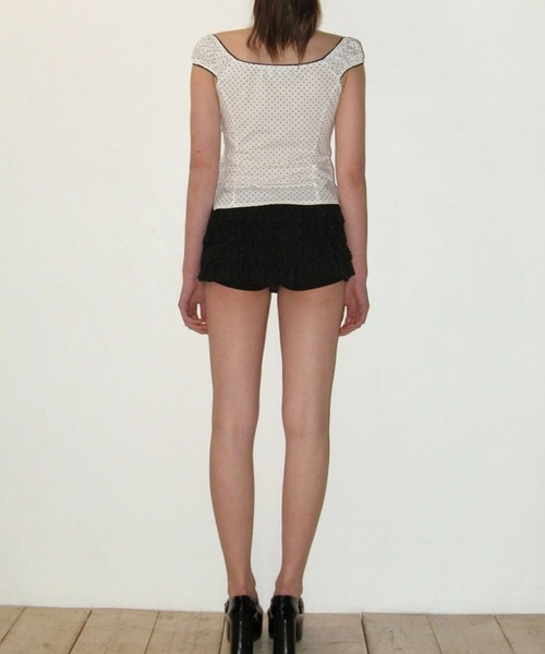 CRANK（クランク）の「CRANK／レースカンカンスカートパンツ（スカート・レディース・ホワイト/ミント/ブラック・FREE）」の5枚目の写真