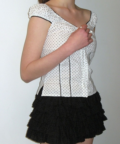 CRANK（クランク）の「CRANK／レースカンカンスカートパンツ（スカート・レディース・ホワイト/ミント/ブラック・FREE）」の8枚目の写真