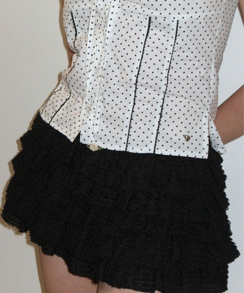 CRANK（クランク）の「CRANK／レースカンカンスカートパンツ（スカート・レディース・ホワイト/ミント/ブラック・FREE）」の9枚目の写真